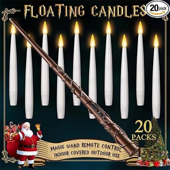 Floating Candles with Wand 20PCs -Christmas Magic Hanging Flameless Candles - Picture 7 of 7